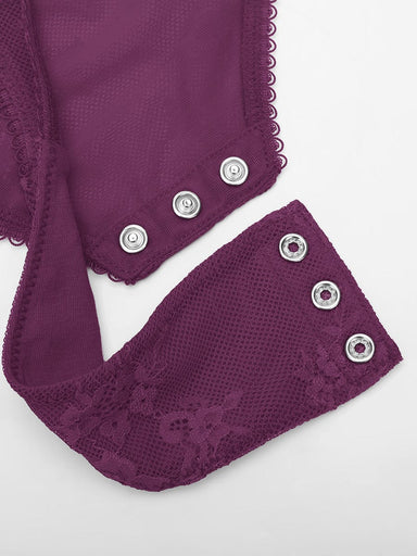 Deep V-Neck Lace Bodysuit