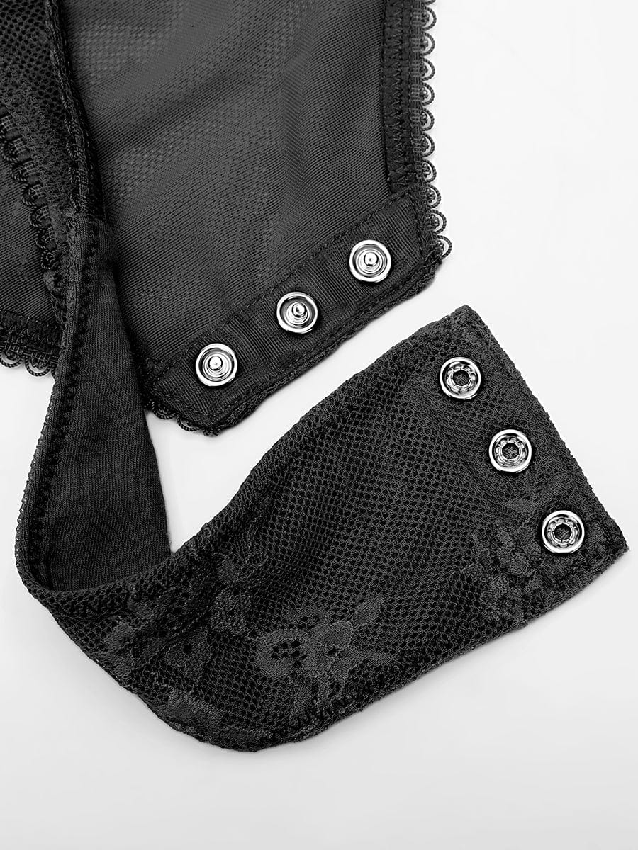 Deep V-Neck Lace Bodysuit