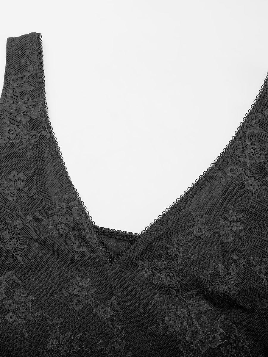 Deep V-Neck Lace Bodysuit