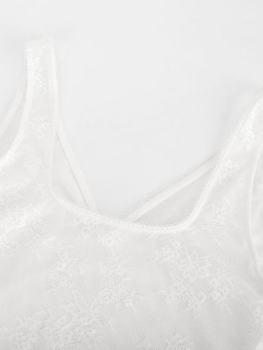 Deep V-Neck Lace Bodysuit