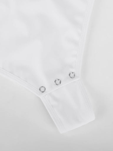 Overlapping V-Neck Wrap Bodysuit