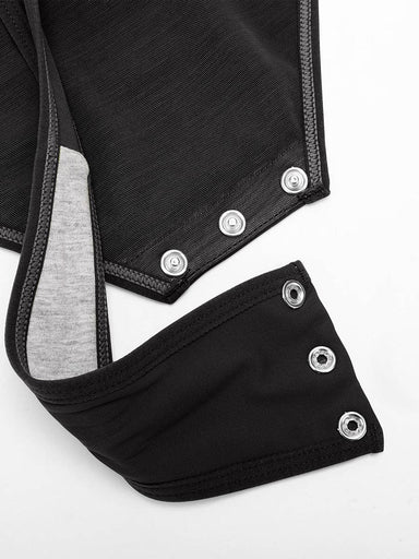 Overlapping V-Neck Wrap Bodysuit