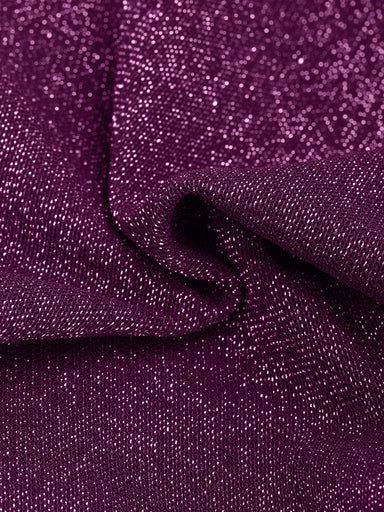 Shiny Draped Neck All-In-One Bodysuit
