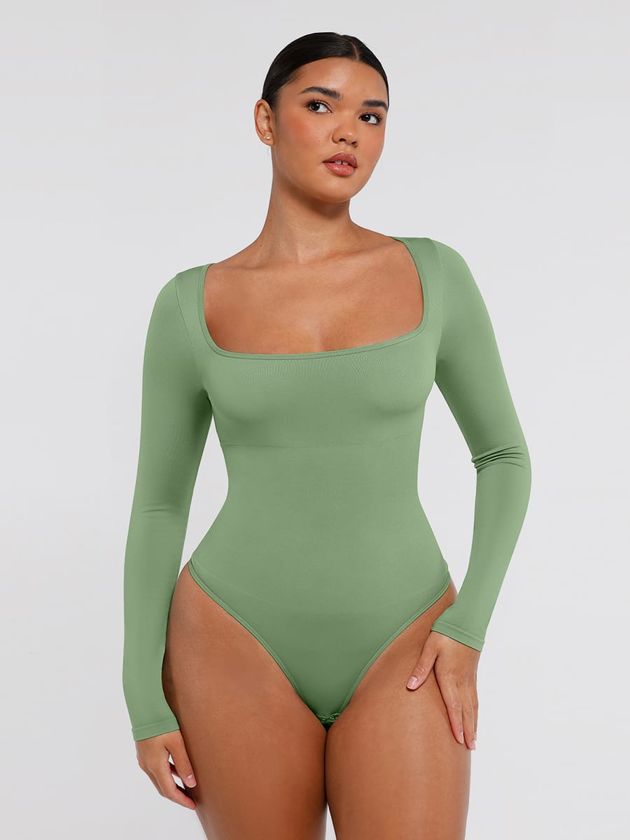 Eco Square Neck Long Sleeve Bodysuit