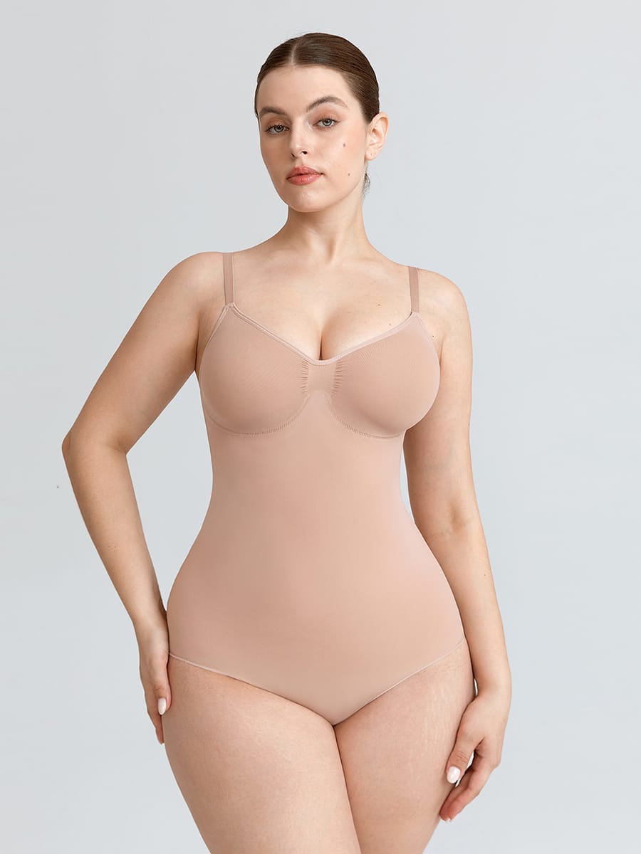 Soft Ruched Thong Bodysuit