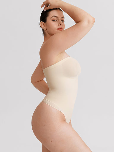 Strapless Pleated Bust Bodysuit