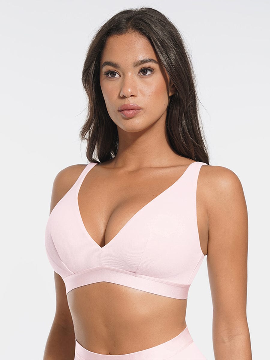 Deep V-Neck Ribbed Modal Bralette