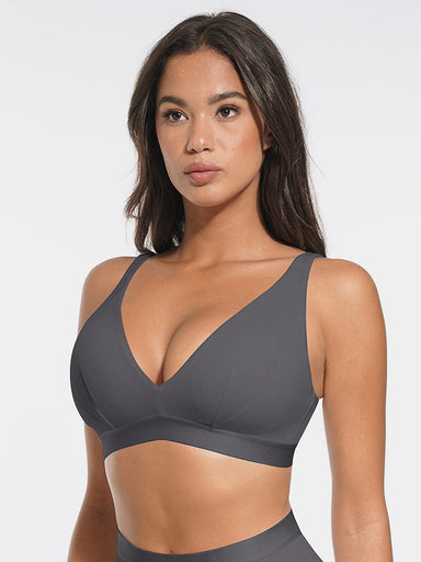 Deep V-Neck Ribbed Modal Bralette