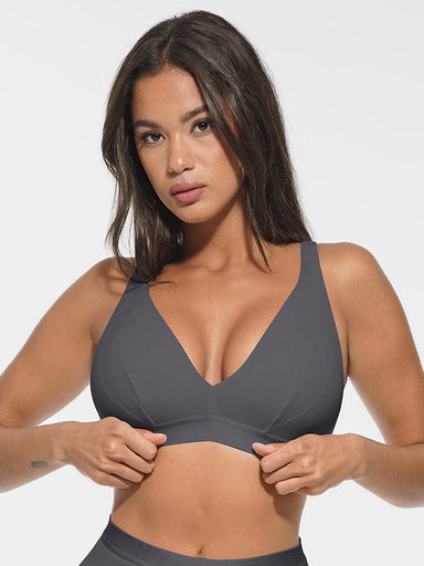 Deep V-Neck Ribbed Modal Bralette