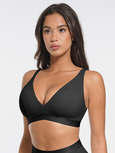 Deep V-Neck Ribbed Modal Bralette