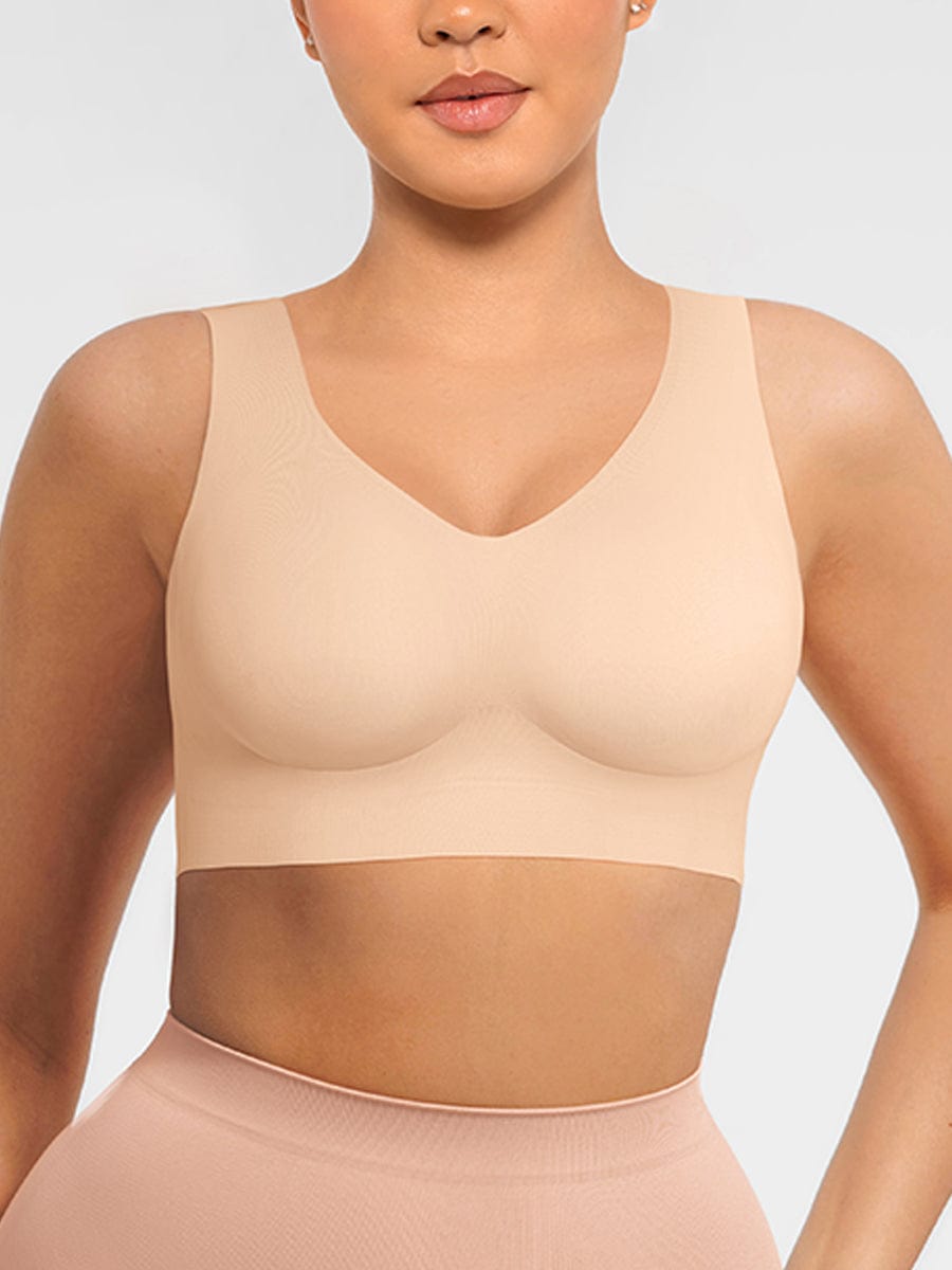 Fitted V-Neck Seamless Bra