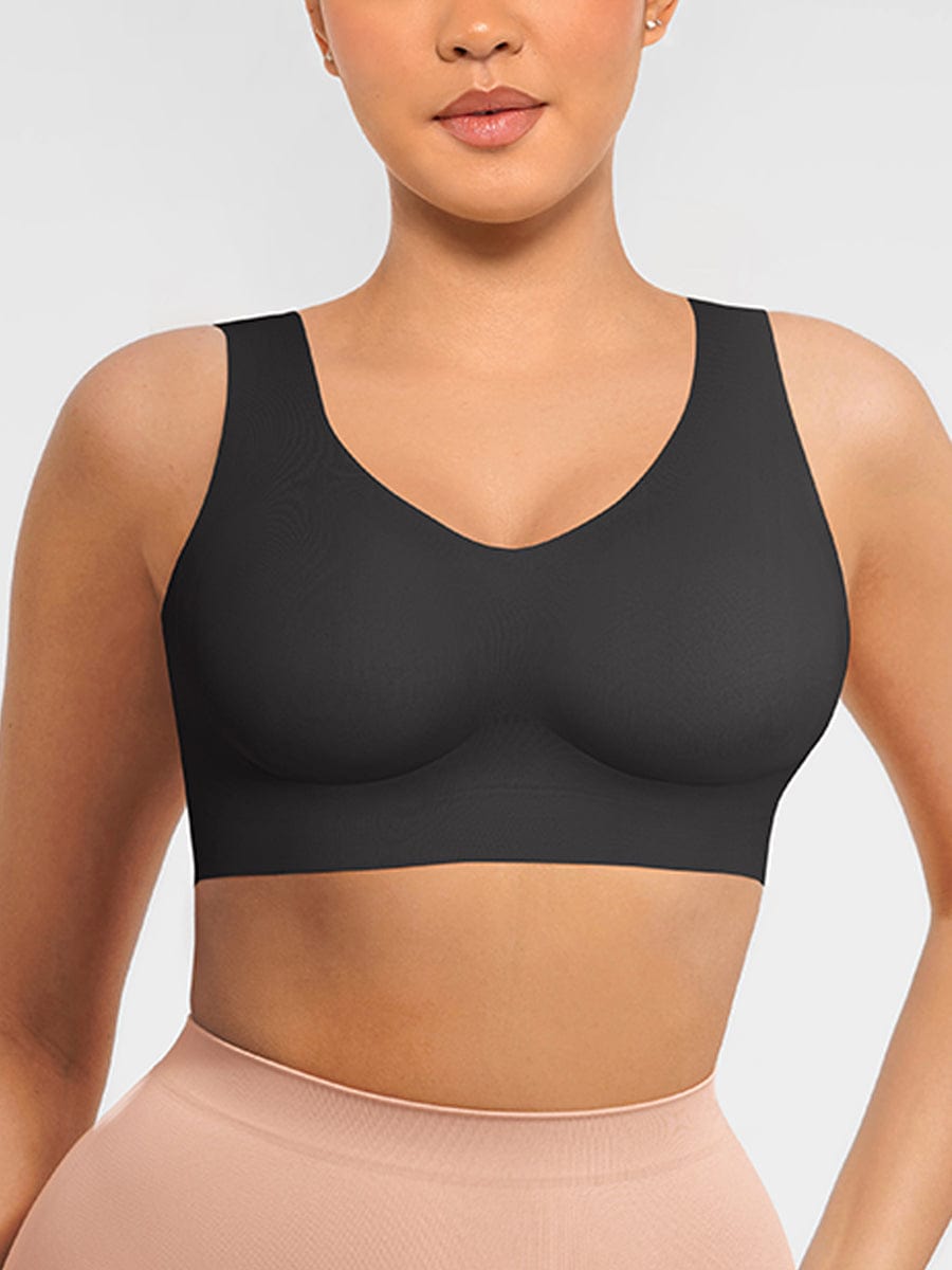 Fitted V-Neck Seamless Bra