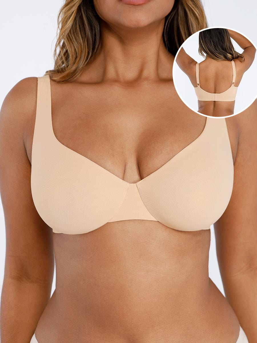 Deep V-Neck Side Support Bra