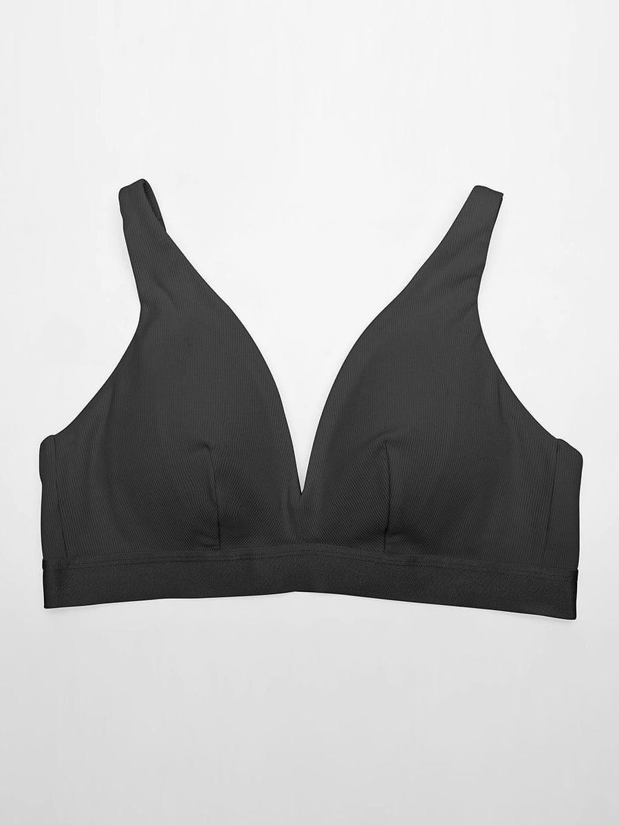 Deep V-Neck Ribbed Modal Bralette