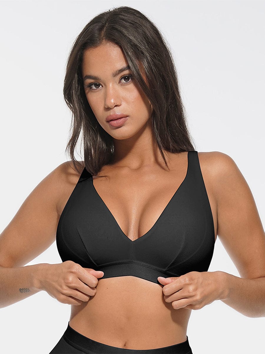 Deep V-Neck Ribbed Modal Bralette