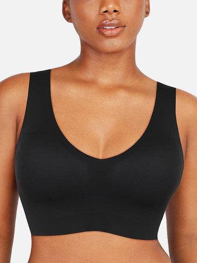 Fitted V-Neck Seamless Bra