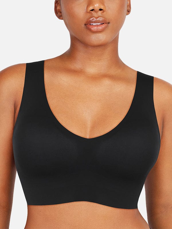 Fitted V-Neck Seamless Bra