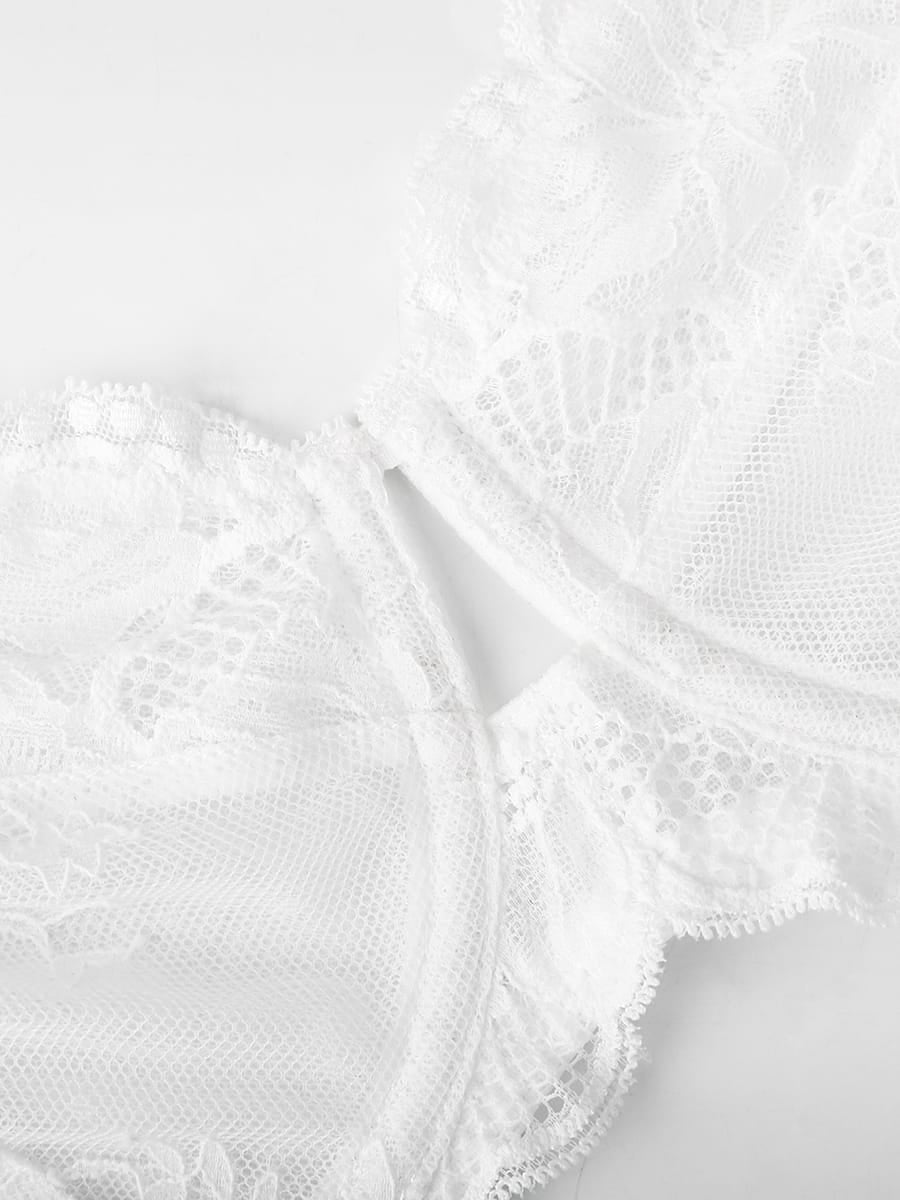 Sheer Floral Lace Underwire Bra