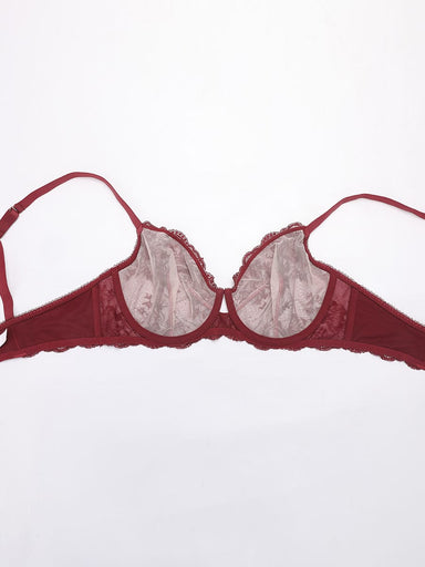 Sheer Floral Lace Underwire Bra