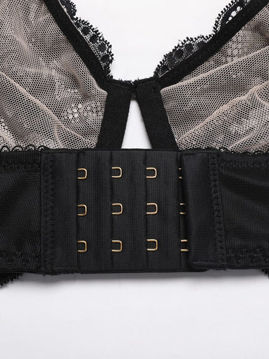 Sheer Floral Lace Underwire Bra