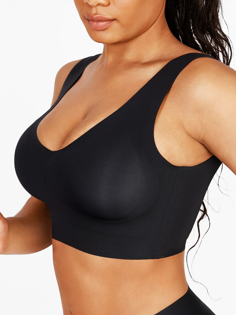 Fitted V-Neck Seamless Bra