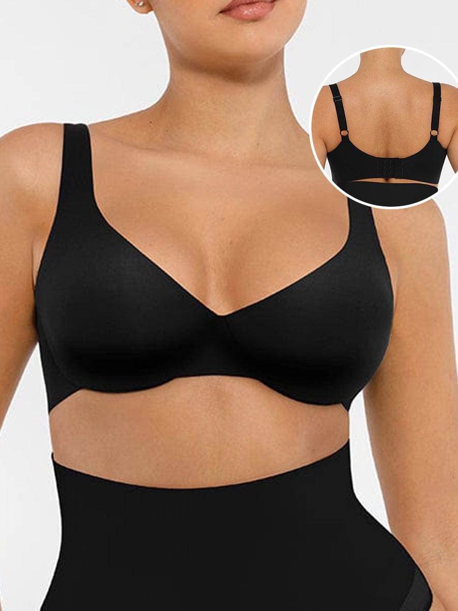 Deep V-Neck Side Support Bra