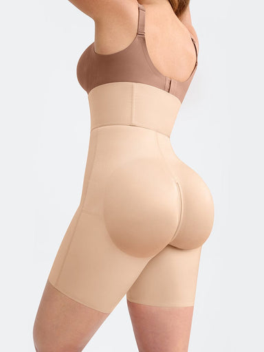 Zip-Front Hard Mesh Shaper Shorts