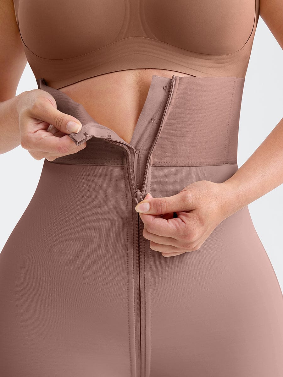 Zip-Front Hard Mesh Shaper Shorts