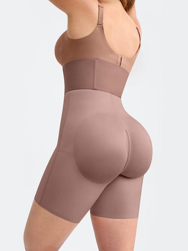 Zip-Front Hard Mesh Shaper Shorts