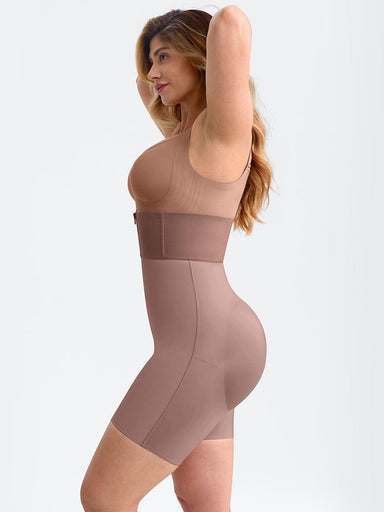 Zip-Front Hard Mesh Shaper Shorts