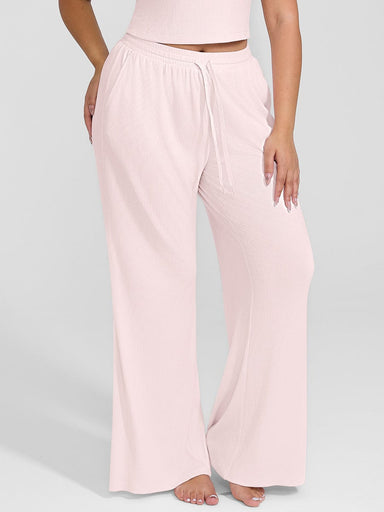 Ribbed Wide-Leg Lounge Pants