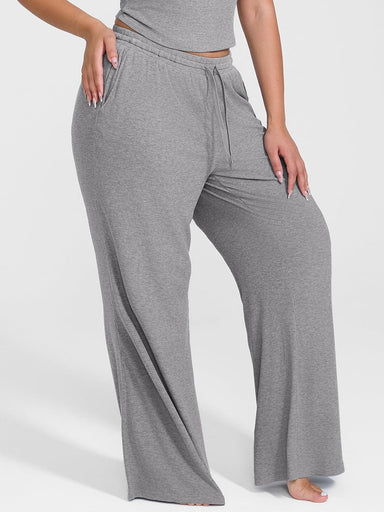Ribbed Wide-Leg Lounge Pants