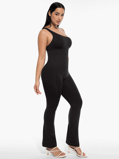 One-Shoulder Flared Jumpsuit