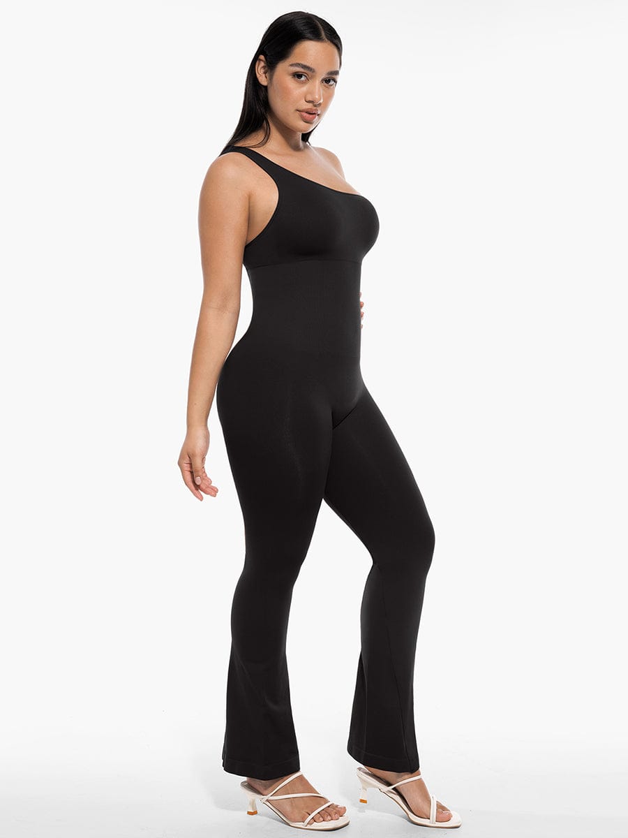 One-Shoulder Flared Jumpsuit