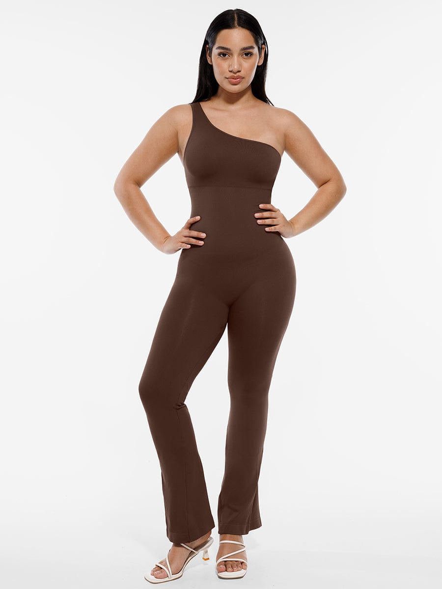 One-Shoulder Flared Jumpsuit