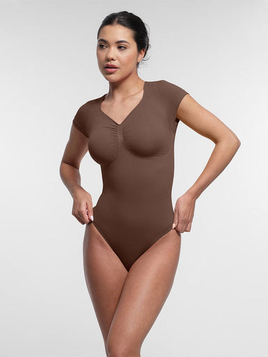Diamond Neck Thong Bodysuit