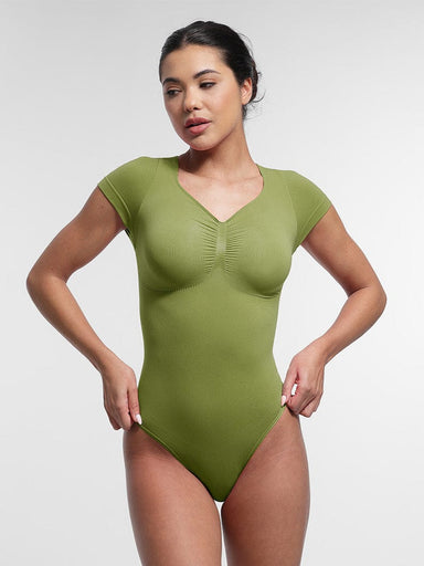 Diamond Neck Thong Bodysuit