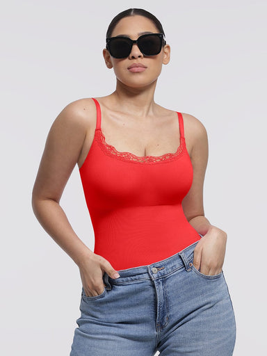 Lace Trim Cami Bodysuit