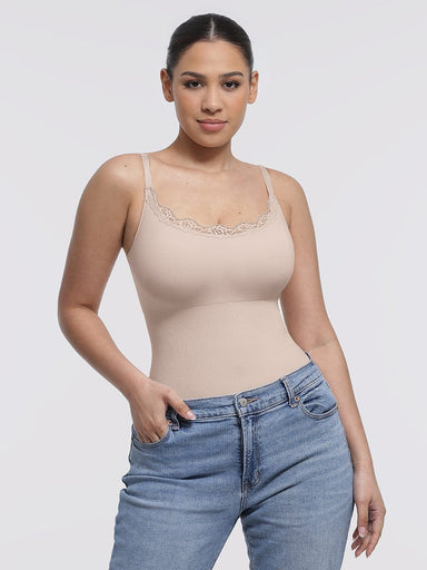 Lace Trim Cami Bodysuit