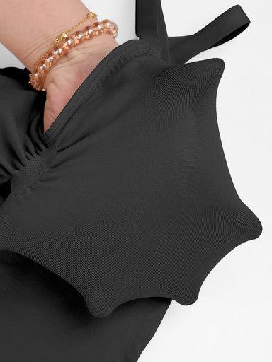 Ruched Bust Waist Control Bodysuit