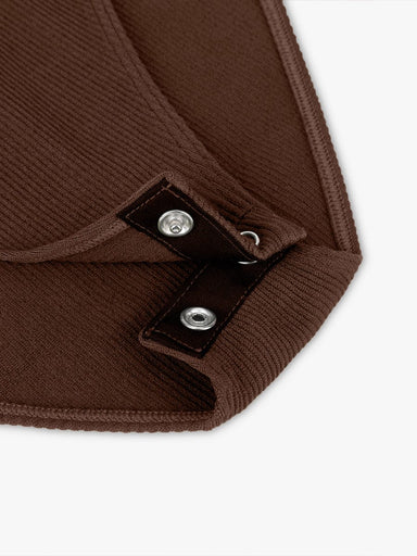 Ribbed Zip-Front Bodysuit