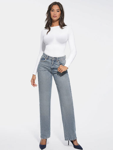 Round Neck Long-Sleeve Bodysuit