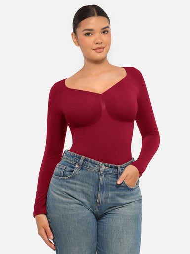 Long-Sleeve Chest Support Bodysuit