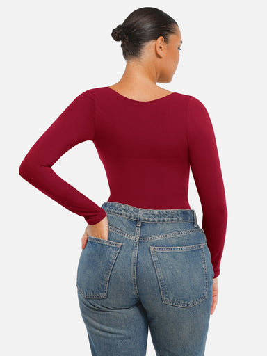 Long-Sleeve Chest Support Bodysuit