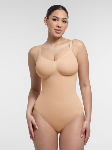 Ruched Bust Waist Control Bodysuit
