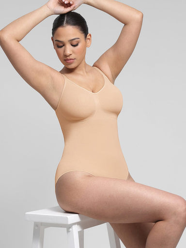 Ruched Bust Waist Control Bodysuit