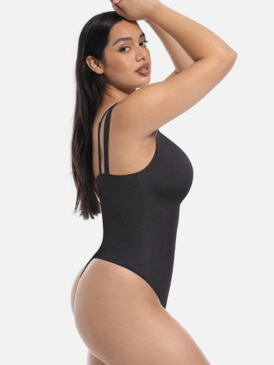 Lace V-Neck T-Back Bodysuit
