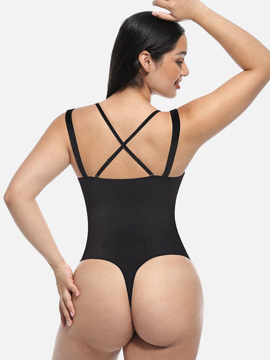 Lace V-Neck T-Back Bodysuit