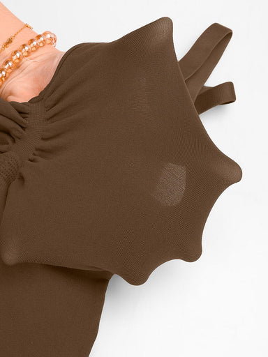 Ruched Bust Waist Control Bodysuit
