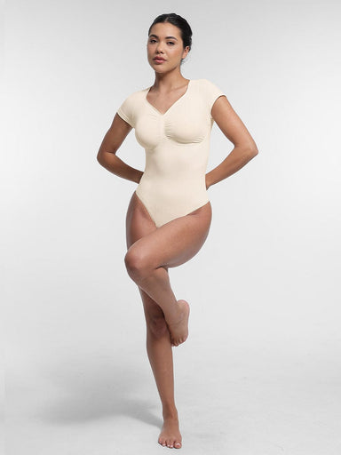 Diamond Neck Thong Bodysuit